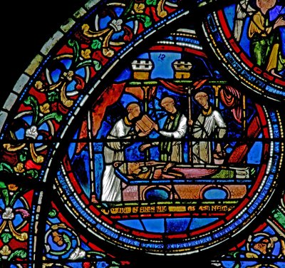 W23-as ablak, amely Becket Szent Tamás temetését ábrázolja alkotó: French School