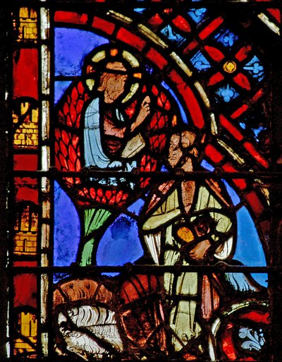 Ablak w2 Mózes és az égő bokor alkotó: French School