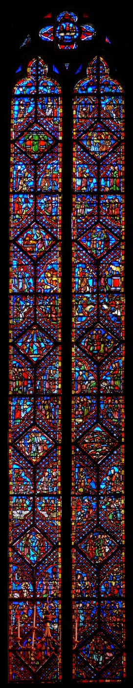 Window w2 az Exodus és a Leviticus könyvei alkotó: French School