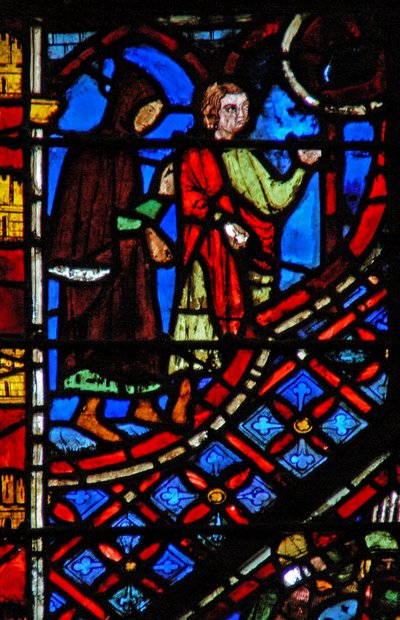 W2 ablak az izraeliták elindultak (tűzoszlop vezetésével - itt nem látható) Ex XIII 21-22 alkotó: French School