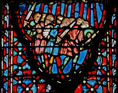 Window w4 Amorites jégesővel találkozik, Josh X 11 alkotó: French School