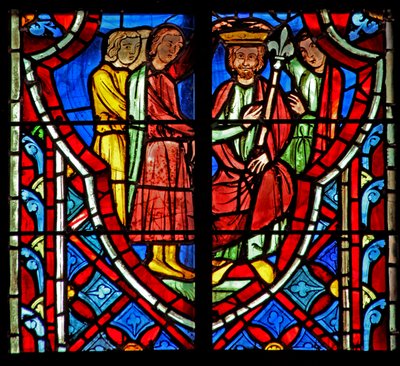 Window w5 Gedeont uralkodónak kiáltják ki. Bírák VIII 22 alkotó: French School