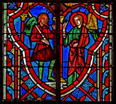 Window w5 Gideon találkozik és angyal. Bírák VI 11 alkotó: French School