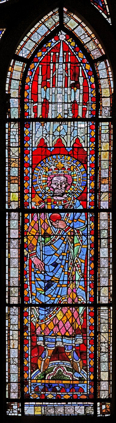 Lajost, II. Lotharius fiát ábrázoló w7 ablak alkotó: French School