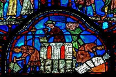 Fenster w8 mit Stiftern - Maurer von French School