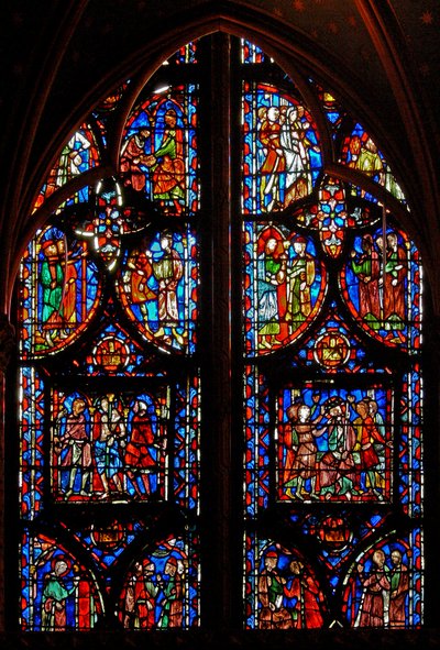 Window w8 az alsó panelek szenvedélyjelenetekkel alkotó: French School
