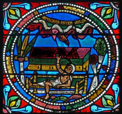 A papot ábrázoló wXVII ablak – feltámadás alkotó: French School