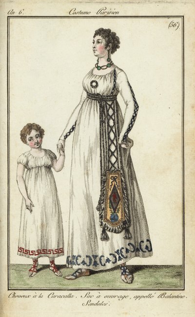 Caracalla hajvágású nő és gyermek alkotó: French School