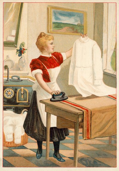 Női vasalás (chromolitho) alkotó: French School