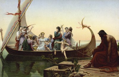 Nők egy viking hajón alkotó: French School