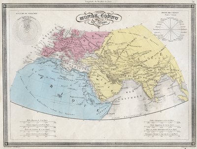 A régiek világa – Vuillemin „Az ókori és modern földrajz egyetemes atlasza a bentlakásos iskolák használatához” című lemezéből – kb. 1845 alkotó: French School
