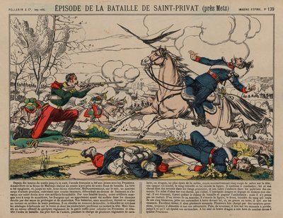 Sebesült francia dragonyos porosz lándzsát lő a Saint-Privat-i csatában, a francia-porosz háborúban alkotó: French School