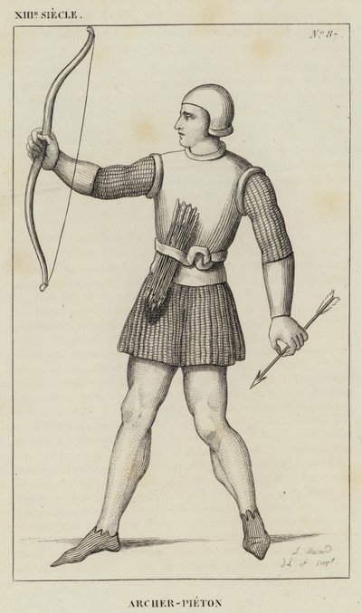 XIII Siecle, Archer-Pieton (metszet) alkotó: French School
