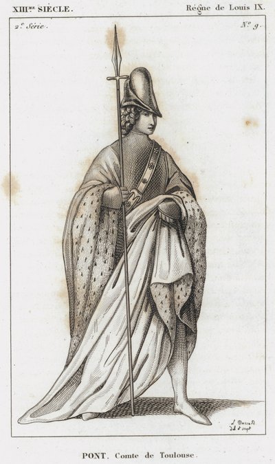 XIII. század, IX. Lajos uralkodása, Pont, Toulouse grófja (metszet) alkotó: French School