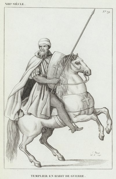 XIII. század, Templomos háborús ruhában (metszet) alkotó: French School