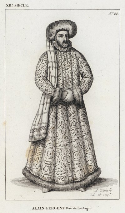 XII. század, Alain Fergent, Bretagne hercege (metszet) alkotó: French School
