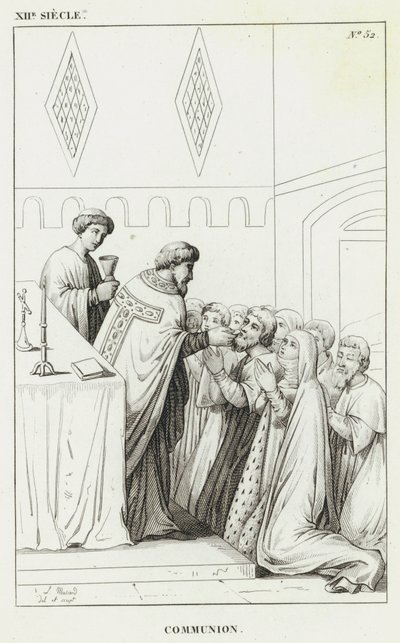 XII. Jahrhundert, Kommunion (Gravur) von French School