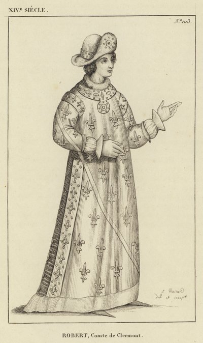 XIV. század, Robert, Clermont grófja (metszet) alkotó: French School