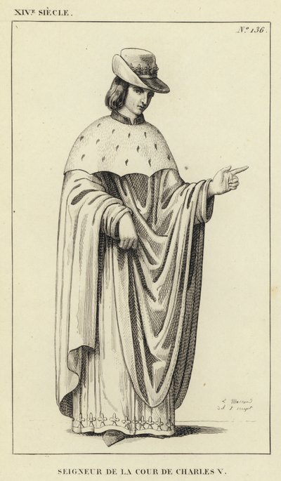 XIV. század, V. Károly udvarának ura (metszet) alkotó: French School