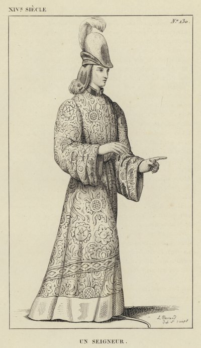 XIV. század, Egy Úr (metszet) alkotó: French School