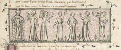 Yates Thompson 21, f. 165, Seven Deadly Sins, 1380 körül (vellum) alkotó: French School