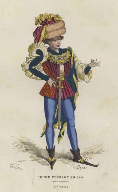 Fiatal Dandy, 1480 alkotó: French School