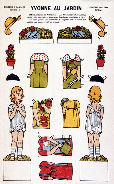 Yvonne a kertben: decoupage. 19. század. alkotó: French School