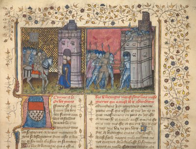 f. 73: Brest ostroma, „Franciaország és Anglia krónikáiból”, Jean Froissart (vellum) alkotó: French School