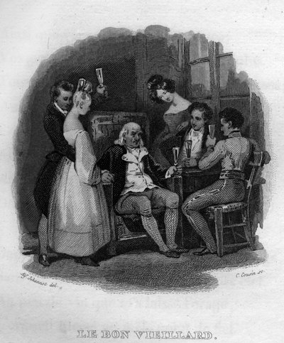 a jó öreg Chanson de Beranger Pierre Jean de Beranger (1780-1857) francia költő és dalszerző „Az életmű befejeződik” című művében (1834). alkotó: French School