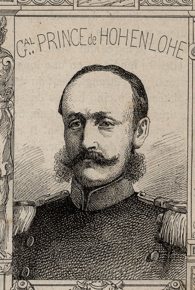 Clovis de Hohenlohe-Schillingsfurst német tábornok portréja - 1870-71 (metszet) alkotó: French School