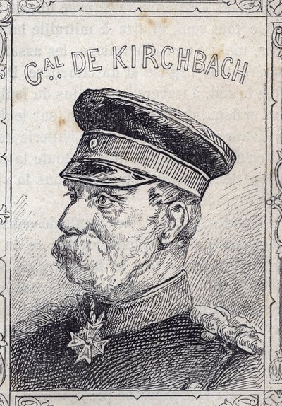 Hugo von Kirchbach porosz tábornok portréja - 1870-71 (metszet) alkotó: French School