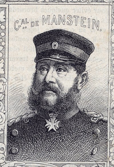 Hugo von Obernitz porosz tábornok portréja - 1870-71 (metszet) alkotó: French School