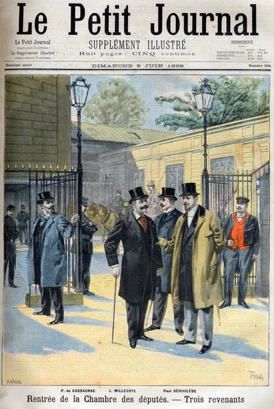 Képviselőház újranyitása, illusztráció a „Le Petit Journal” június 5-én alkotó: French School