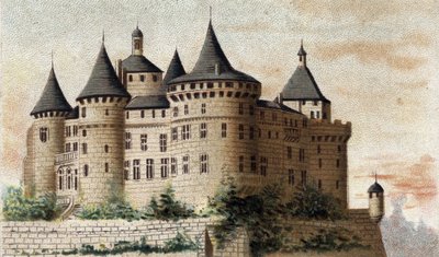 kilátás nyílik a chastelluxi kastélyra (Yonne). alkotó: French School