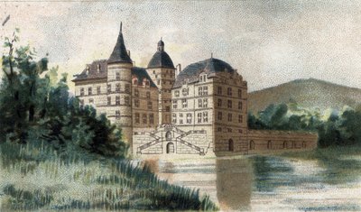 kilátás a Vizille en Isere kastélyára. alkotó: French School