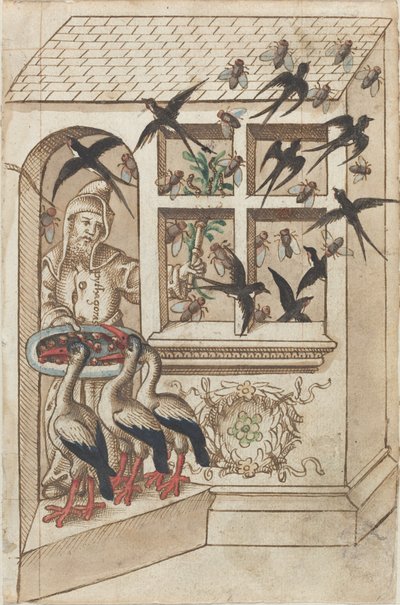 „Ne legyenek fecskék ugyanazon tető alatt” [fol. 40 recto] alkotó: French early 16th Century