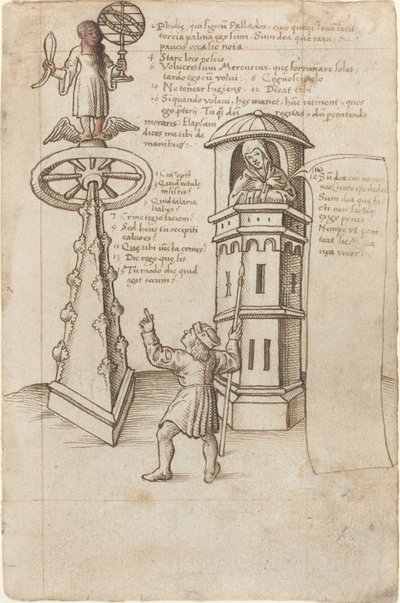 A lehetőség, a járókelő és a megbánás szobra [fol. 8r] alkotó: French early 16th Century