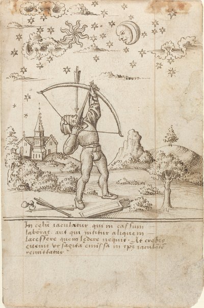 „Lövöldözöl az égre” [fol. 9 recto] alkotó: French early 16th Century