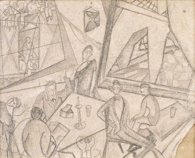 Frida és kortársai, 1925 körül (ceruza, papír) alkotó: Frida Kahlo