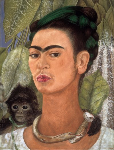 Önarckép majommal alkotó: Frida Kahlo