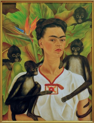 Önarckép majmokkal alkotó: Frida Kahlo