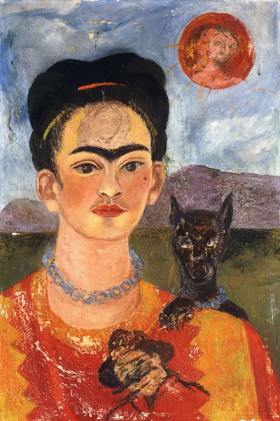 Önarckép Diegóval a mellkasomon; Autoretrato con Diego en mi Pecho, 1953-54 körül (olaj, mazonit) alkotó: Frida Kahlo
