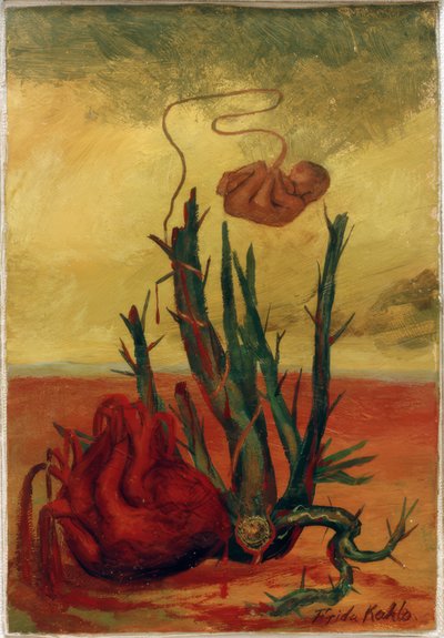 Cím nélkül (szív, kaktusz és magzat) alkotó: Frida Kahlo