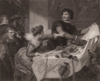 Shakespeare: A cickány megszelídítése (metszet) alkotó: Friedrich Schwoerer