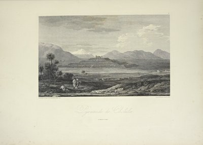 Cholula piramisa, Gmelin rajza, illusztrációja Alexander von Humboldt és Aime Bonpland „Kordillerák és Amerika őslakosainak emlékművei” című könyvéből alkotó: Friedrich Alexander Baron von (after) Humboldt