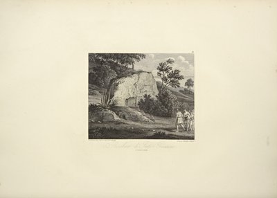 Inti-Guaicu szikla, rajzolta Koch, metszett Dutterhoffer, illusztráció Alexander von Humboldt és Aime Bonpland „Kordillerák és Amerika őslakosainak emlékművei” című művéből alkotó: Friedrich Alexander Baron von (after) Humboldt