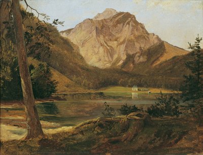 Az elülső Langbathsee a Höllengebirge-vel alkotó: Friedrich August Mathias Gauermann