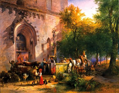 A kolostor szökőkútjánál, 1836 alkotó: Friedrich August Matthias Gauermann