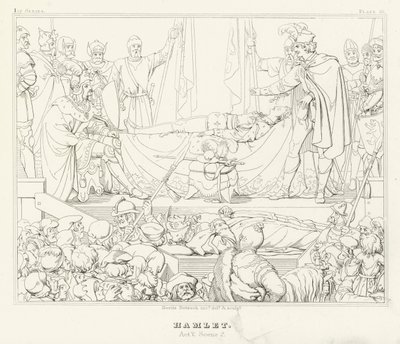 Hamlet, V. felvonás, 2. jelenet (metszet) alkotó: Friedrich August Moritz Retzsch