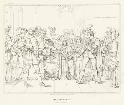 Hamlet, V. felvonás, 2. jelenet (metszet) alkotó: Friedrich August Moritz Retzsch
